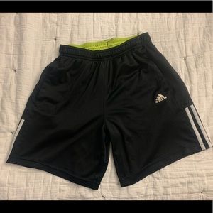 Adidas black athletic shorts for men